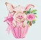 DIAMOND ART BY LEISURE ARTS Pig, 8"x8", Beginner Diamond Painting Kits for Adults, Diamond Art for Adults, Diamond Art Kit, Diamond Art Painting